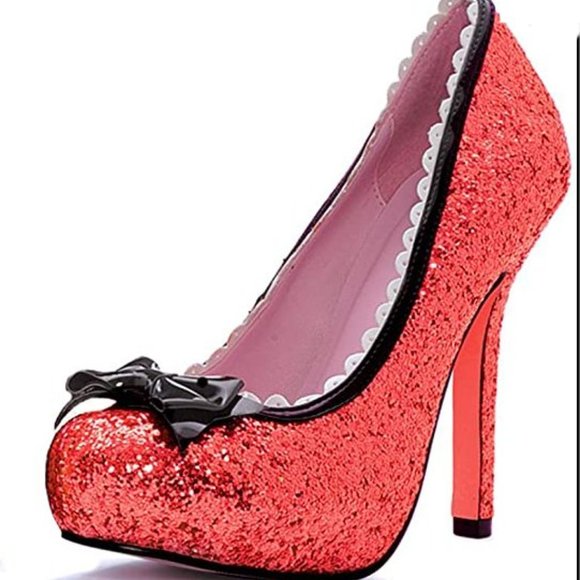 Legs Avenue Glitter Heels Pink or Red - Picture 4 of 4